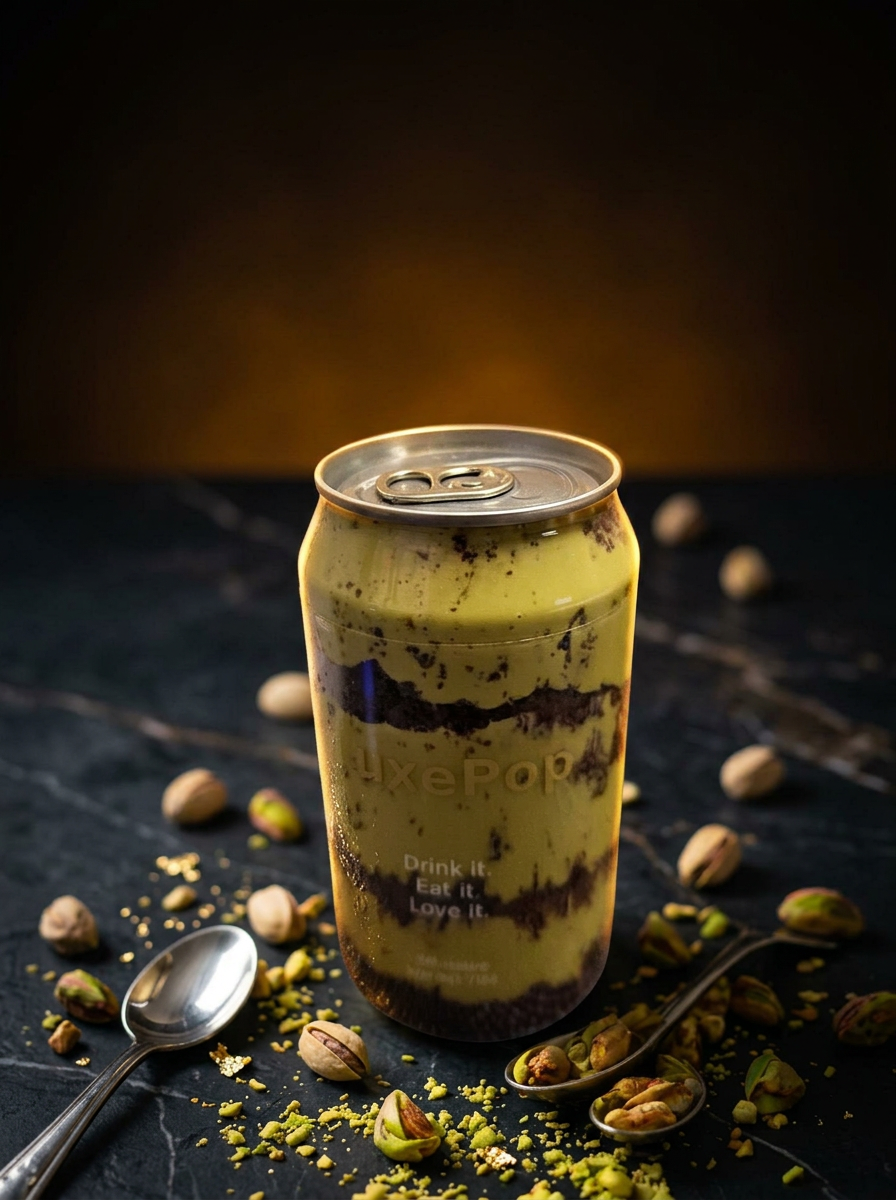 LuxePop pistachio dessert can